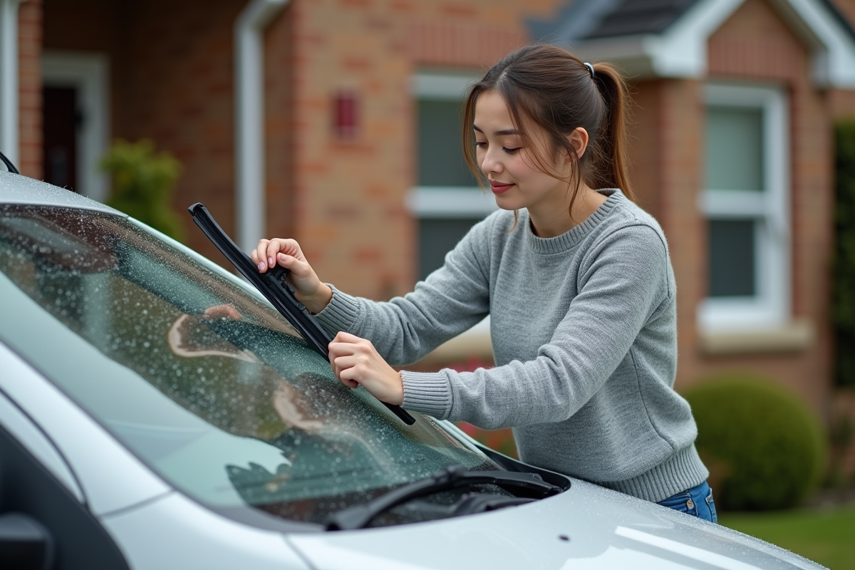 Femme installant un balai d