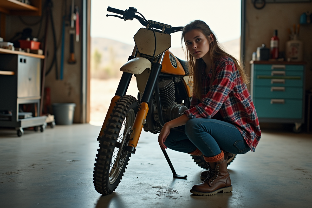 Jeune femme vérifie la chaîne d