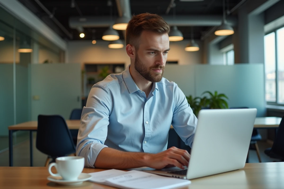 Jeune homme compare plans d